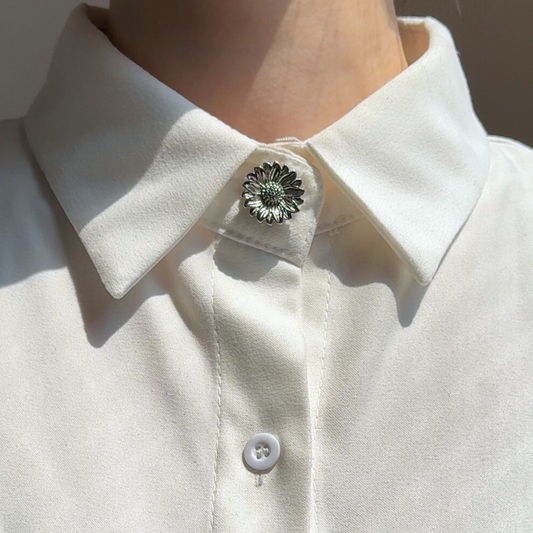 Button Cover No. 2 Silver Flower