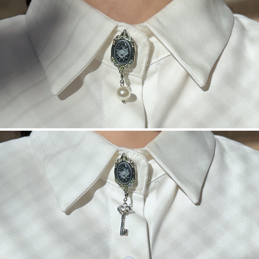 Button Cover No. 2 Cameo-style Rose Charm