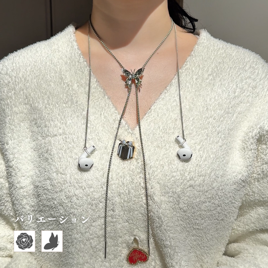 【3way】イヤホン×ジュエルネックレス